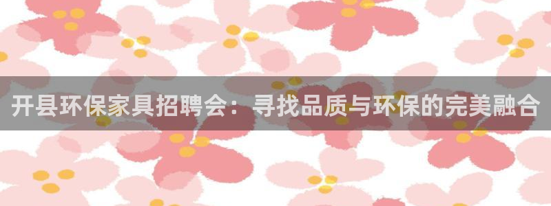 沐鸣2平台代理登录网址查询：开县环保家具招聘会：寻找品质与环